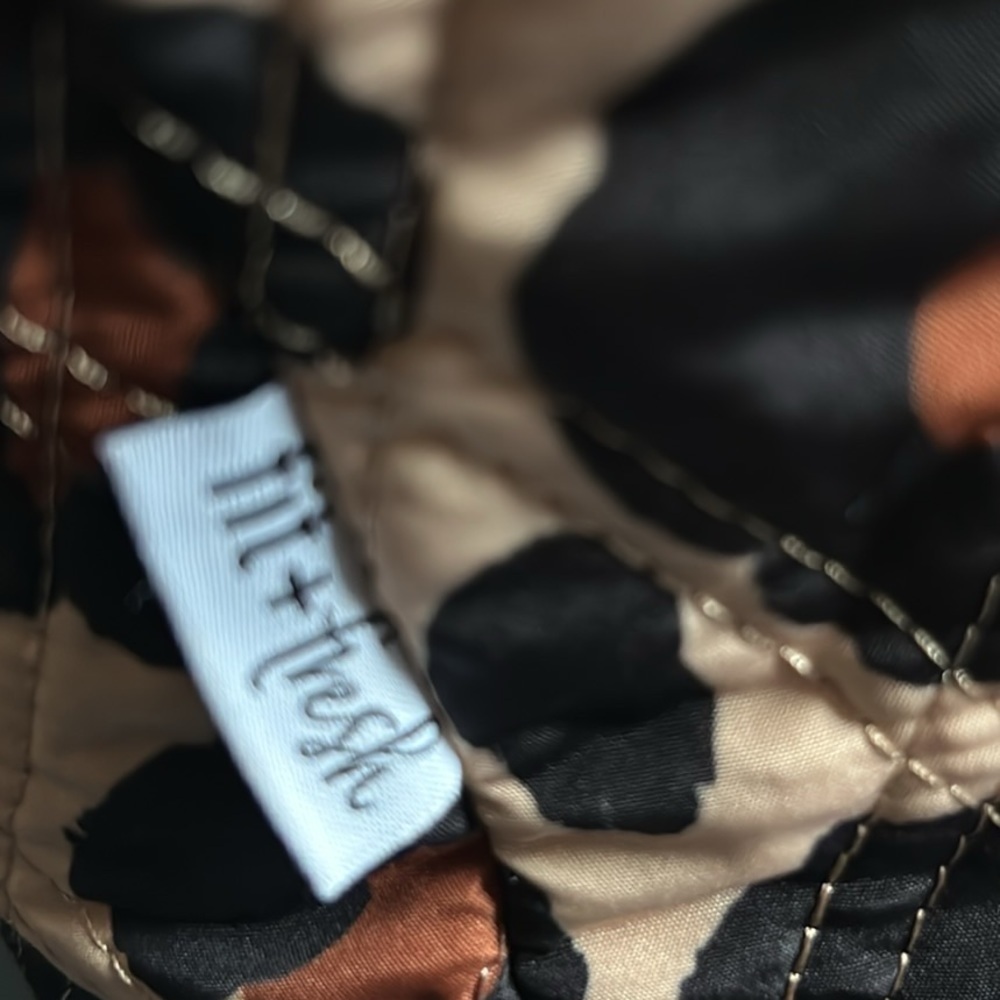Leopard Print Quilted Tote Bag - Brown/Black - Picture 9 of 12